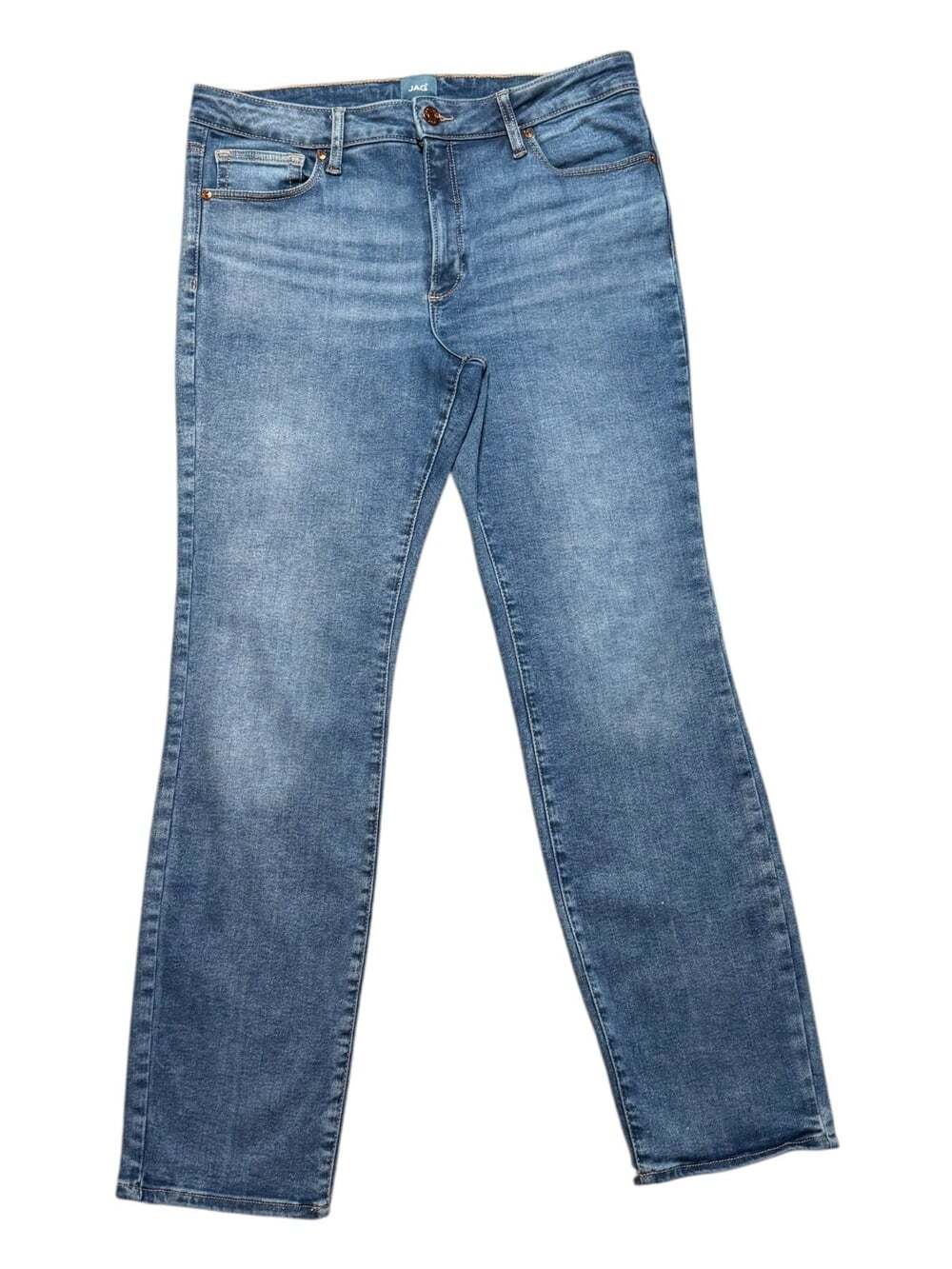JAG Jeans Forever Stretch Mid Rise Straight Leg Women's L 30 Blue Denim Jeans